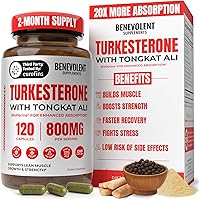 Vista 1 de Turkesterona benevolente con Tongkat Ali y BioPerine (absorción máxima) - Suplemento de turkesterona de 8,000 mg de pureza más alta para hombres