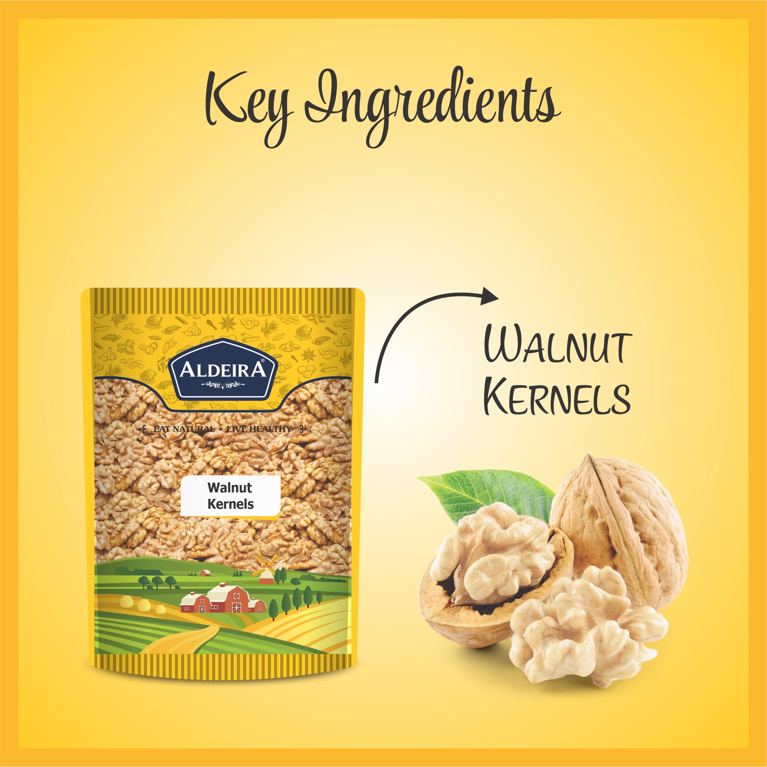 ALDEIRA Walnut Kernels Pouch 1kg (500gm x 2) Pack Without Shell | Akhrot Giri | Dry Fruits and Nuts | Grocery Items. 3