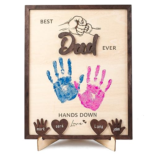 Best Dad Hands Down Frame – Fathers Day Handprint Picture