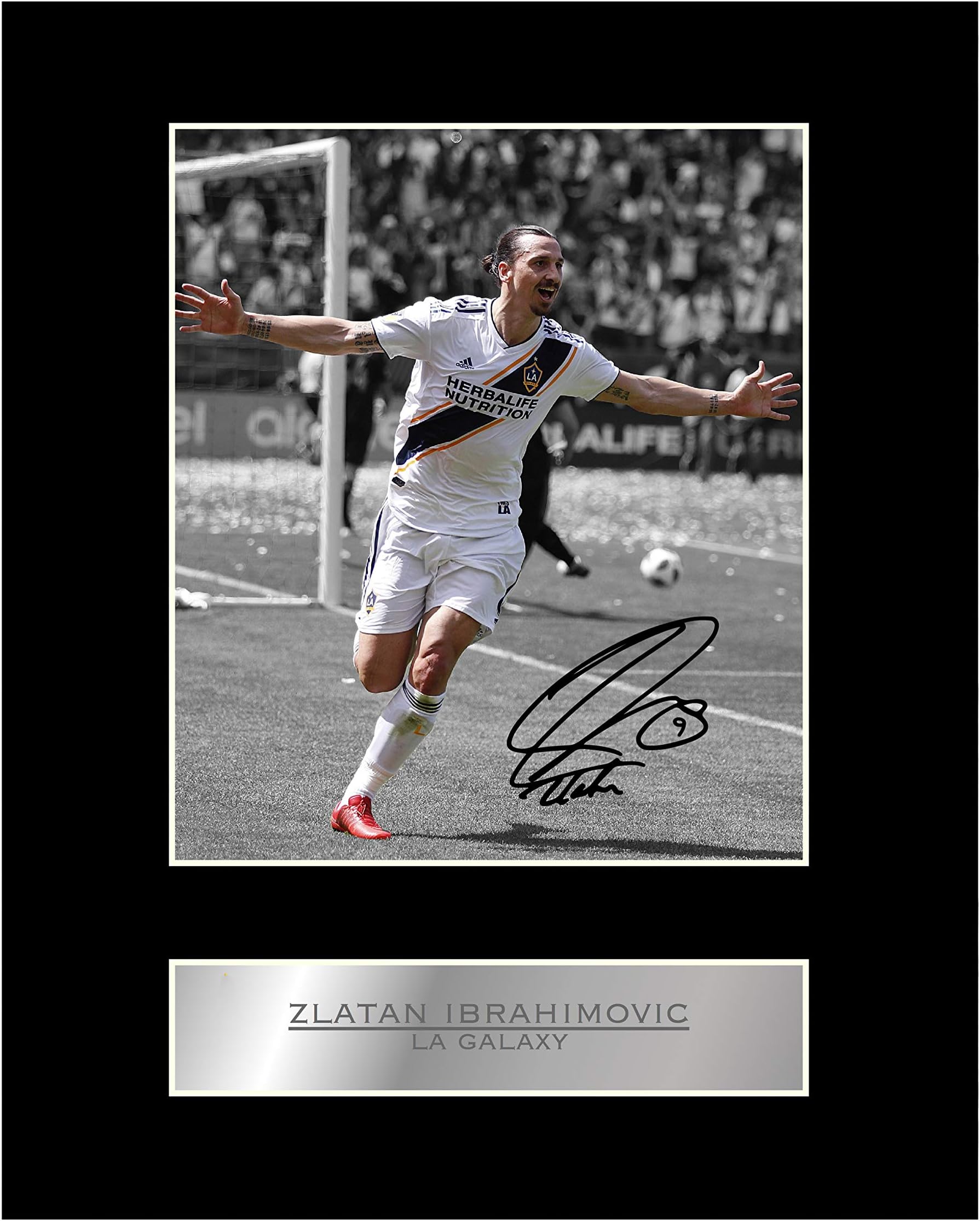 iconic pic Zlatan Ibrahimovic Signed Mounted Photo Display LA Galaxy #1 Autographed Gift Picture Print