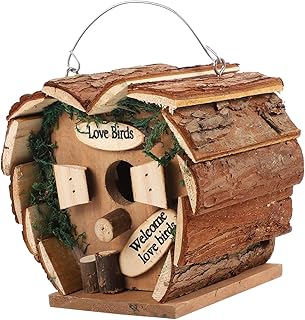 GANAZONO Dolls House Chandelier Wooden Bird House Decorative Bird Houses Wood Bird Breeding Box Wooden Bird Breeding Box Bird Decorative Box Outdoor Bird's Nest Wooden Bird House