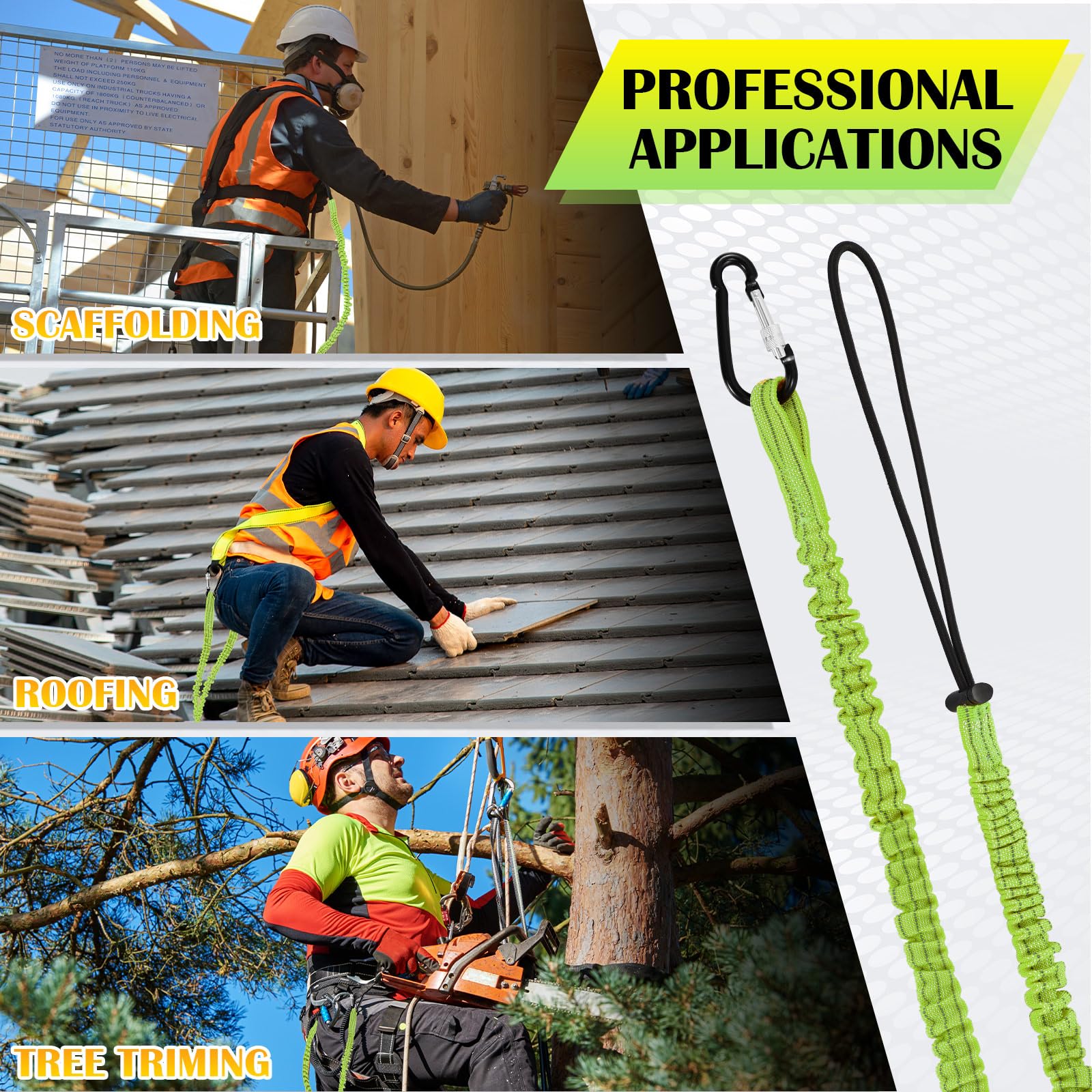 Fiber Metal Hard Hats 6 Pack Tether | Single Metal Buckle | Adjustable Loop  End Weight Limit 8kg 17 6lb With Aluminum Screw Lock Loop Lanyard Tool  Lanyard