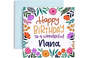 Huxters Happy Birthday Nana Card with Floral Print