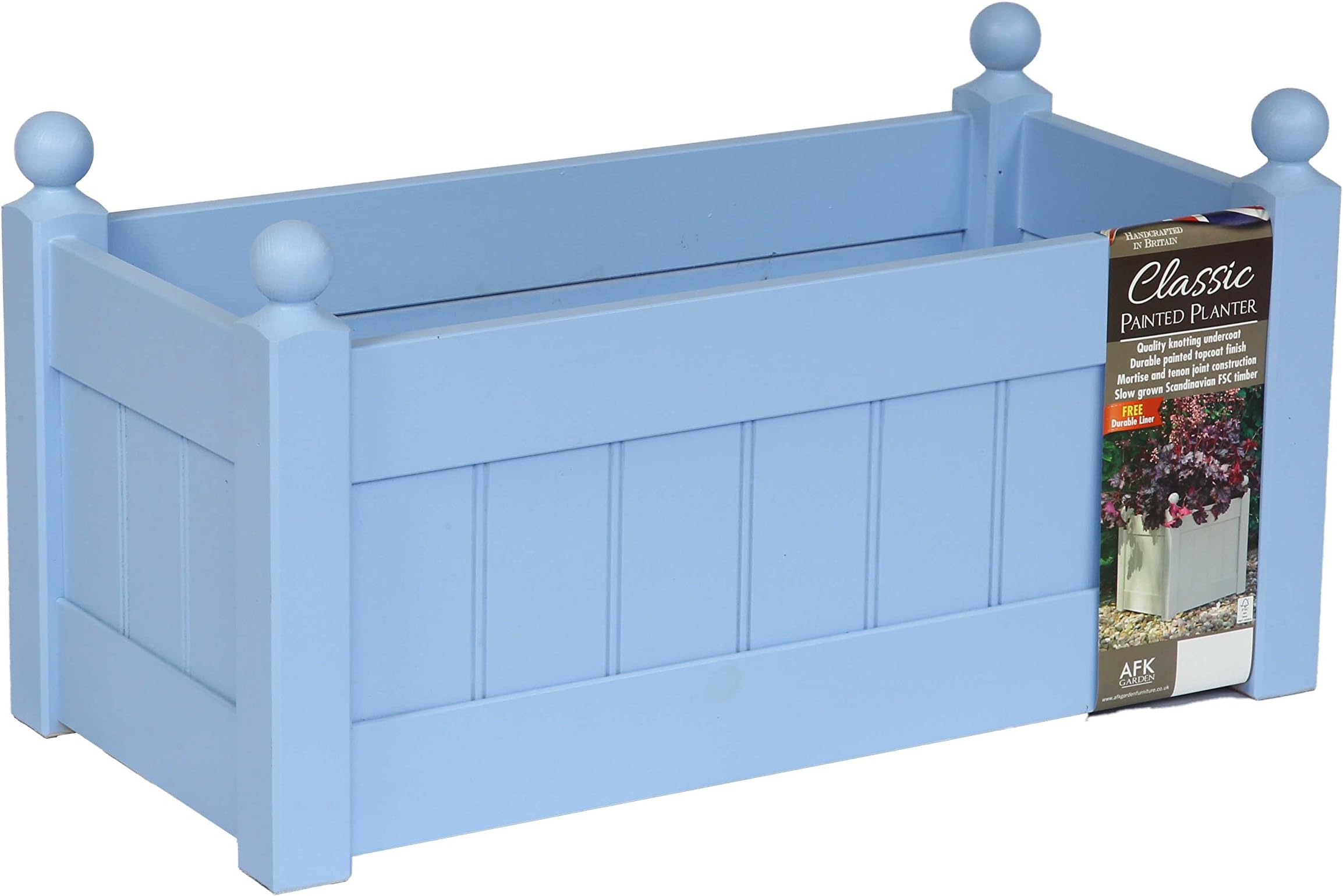 26'' Classic Painted Trough Garden Planter (Cornflower)