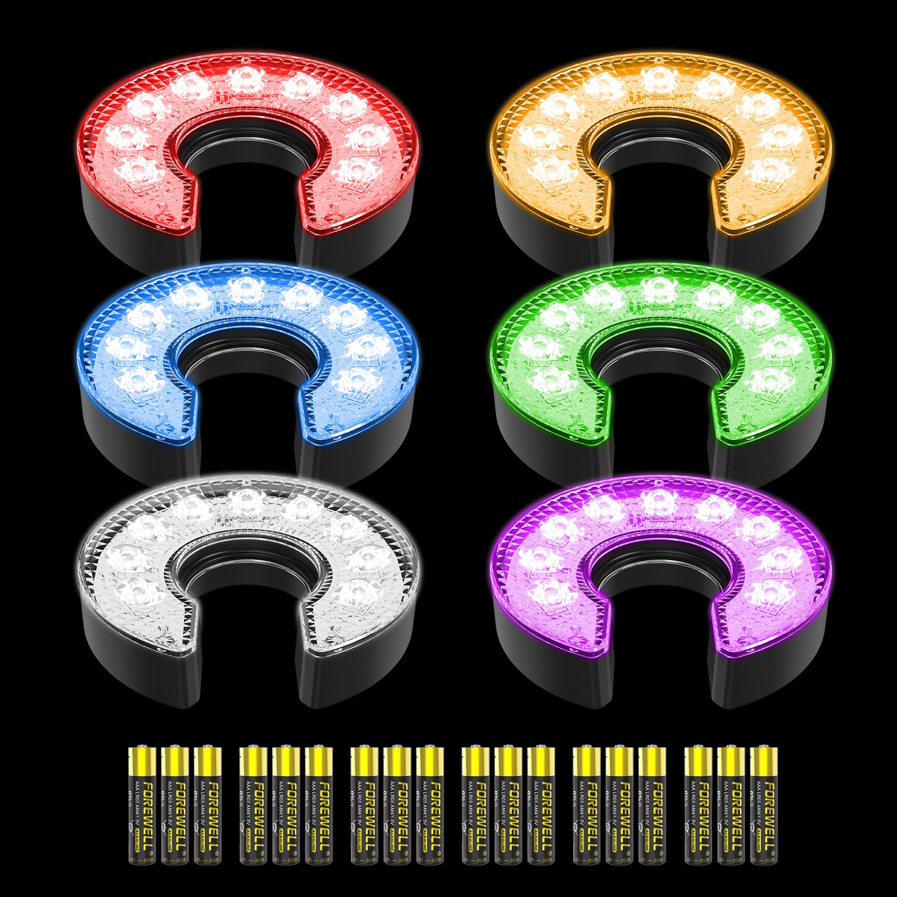 KINGTOP LED Golf Hole Light with Anti-Glare Lens - Battery Operated, Glow in The Dark Putting Cup Lights, Ideal for Night Golf, Backyard Practice Putting Green & Golf Parties