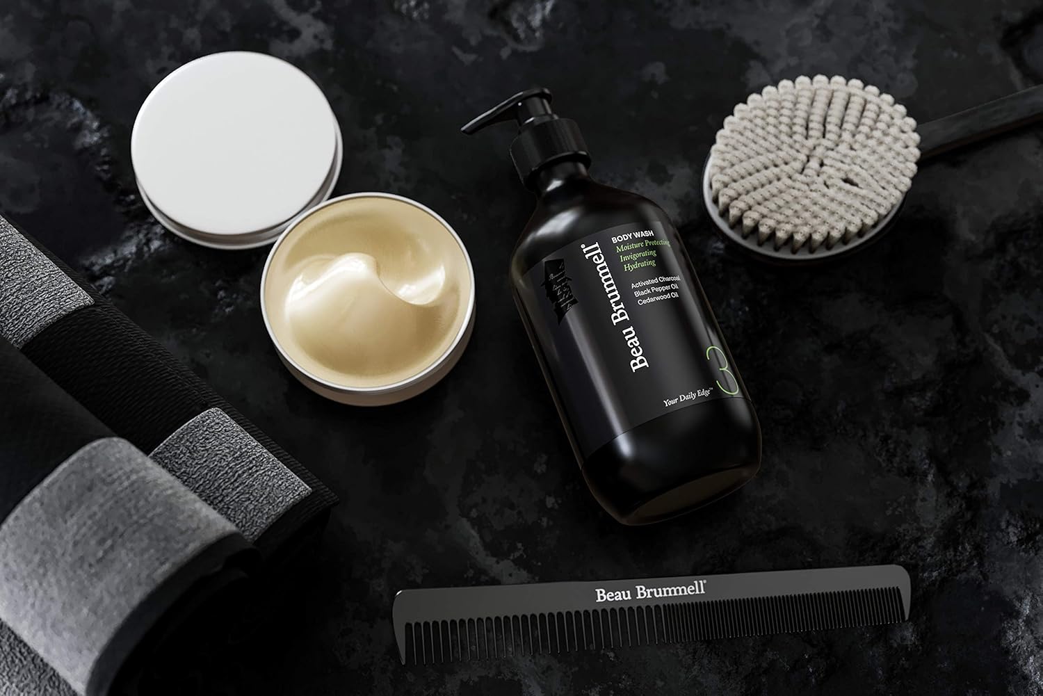 Daily Hydrating Body Wash for Men by Beau Brummell | A Luxury Daily Body Wash Formulated to Remove Dirt and Oils Without Stripping Away Vital Moisture | Large 16.9 OZ Bottle | Made in USA