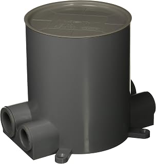 Hubbell Wiring Systems RF400 tradeSELECT PVC Floor Box with Protective Cover for Concrete Floor, 4-7/8" Diameter x 6" Depth, Gray