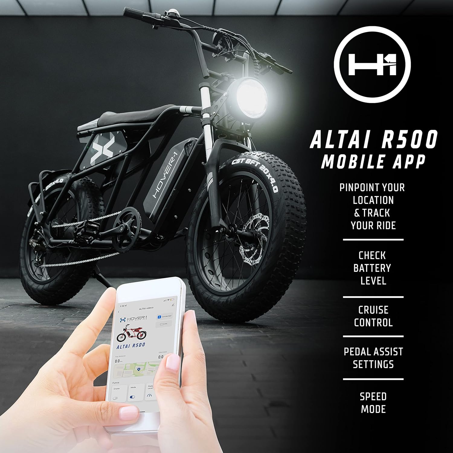 Smartphone displaying the Altai R500 mobile app interface