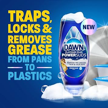 Dawn Platinum Plus PowerSuds Liquid Dish Soap, 17.4 oz. EZ-Squeeze Bottle