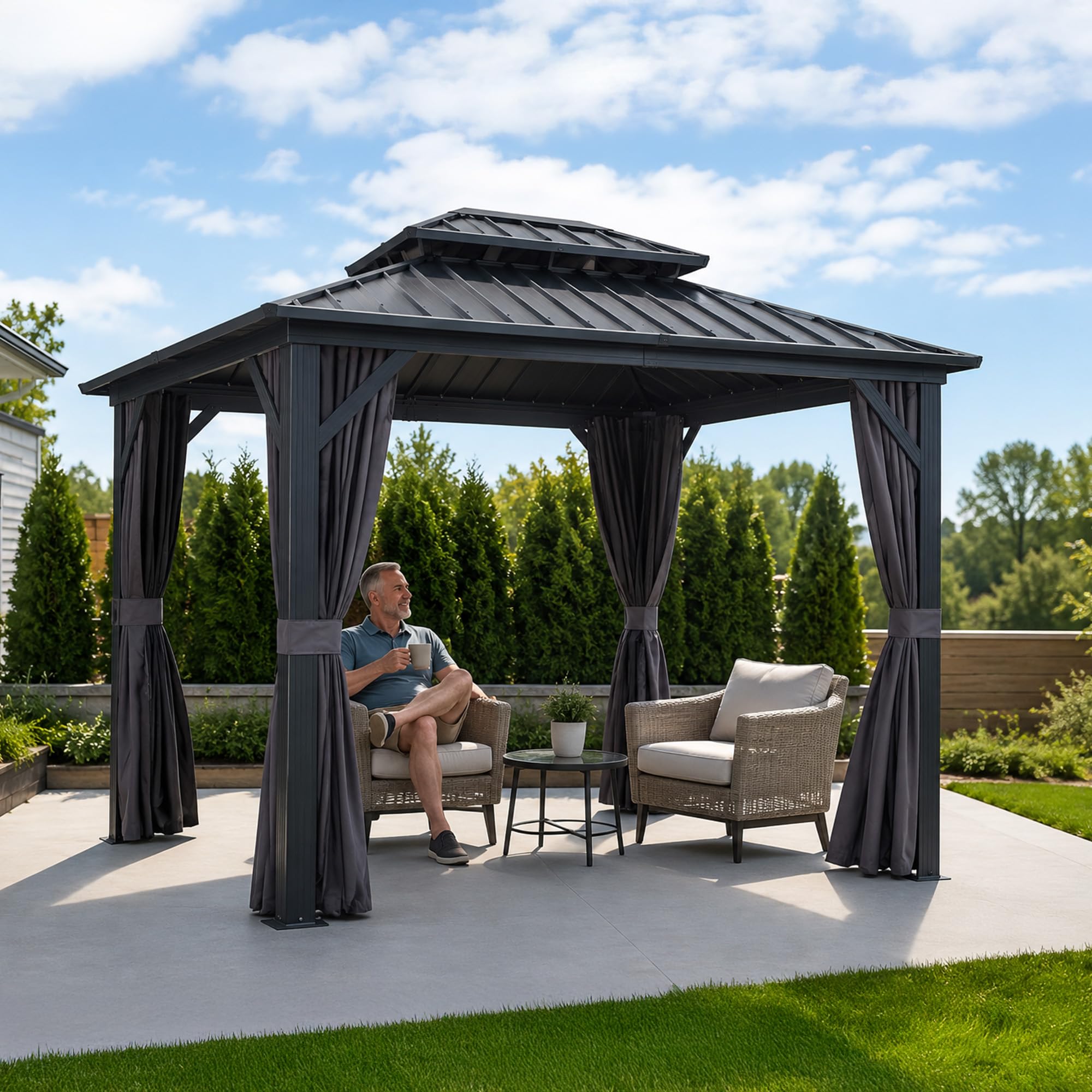 Amazon.com: PURPLE LEAF 8'x10' Hardtop Gazebo with Lights