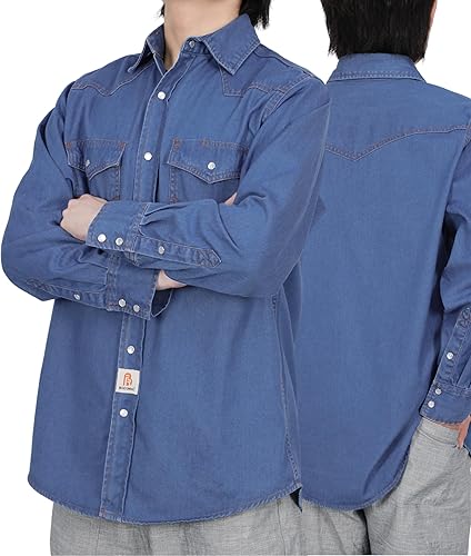 Miniatura 57 de BOCOMAL FR Shirts 6.25oz Camisas de soldadura ligeras Camiseta ignífuga para hombre ignífuga Rojo/Blanco,Gris,claro,Azul marino con broche