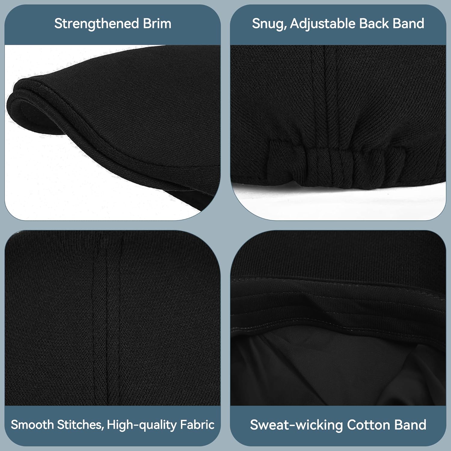 KUJUHA Men's Newsboy Cap Cotton Flat Ivy Gatsby Newsboy Hat Driving Hat Irish Cabbie Hunting Caps Winter Hat - Image 5