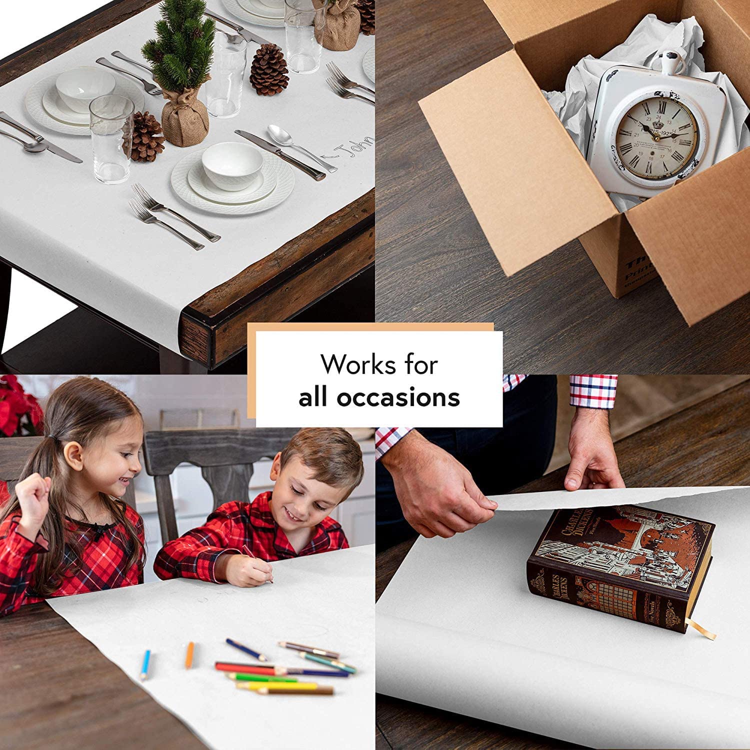 YNK White Paper roll 24 inch 100 gsm Perfect for Wall Art Painting & Paper Drawing Papers Rolls for Kids Easel and Wrapping (50 meter) - 4 mm Thickness Jute Rope (25 Meter) Free with This Product 3