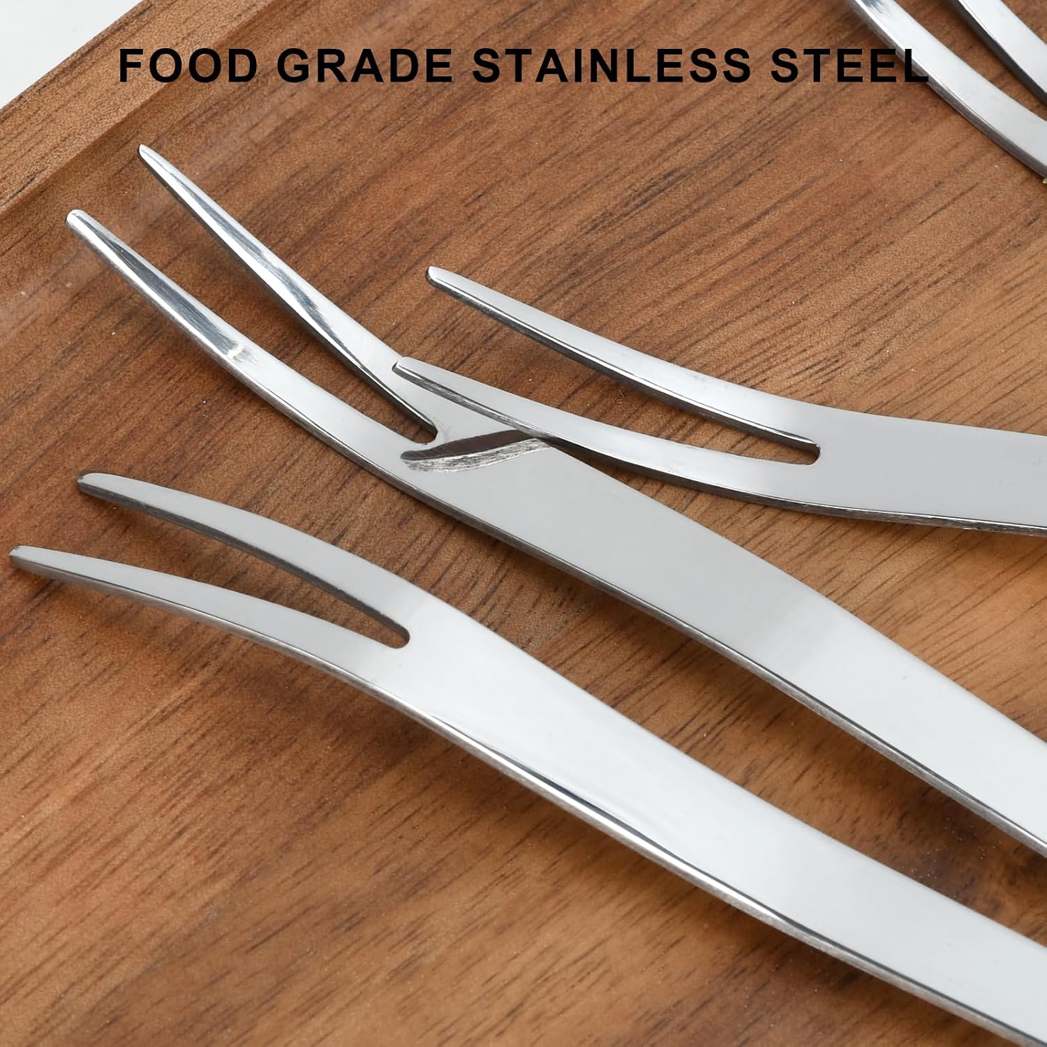 10 Pack Stainless Steel Fruit Forks,Snack Forks,Dessert Forks,Elegant Party Tableware,Reusable, Suitable for Fruits,Cakes,Cheese,Parties,Picnics,Office Snacks (Silver)
