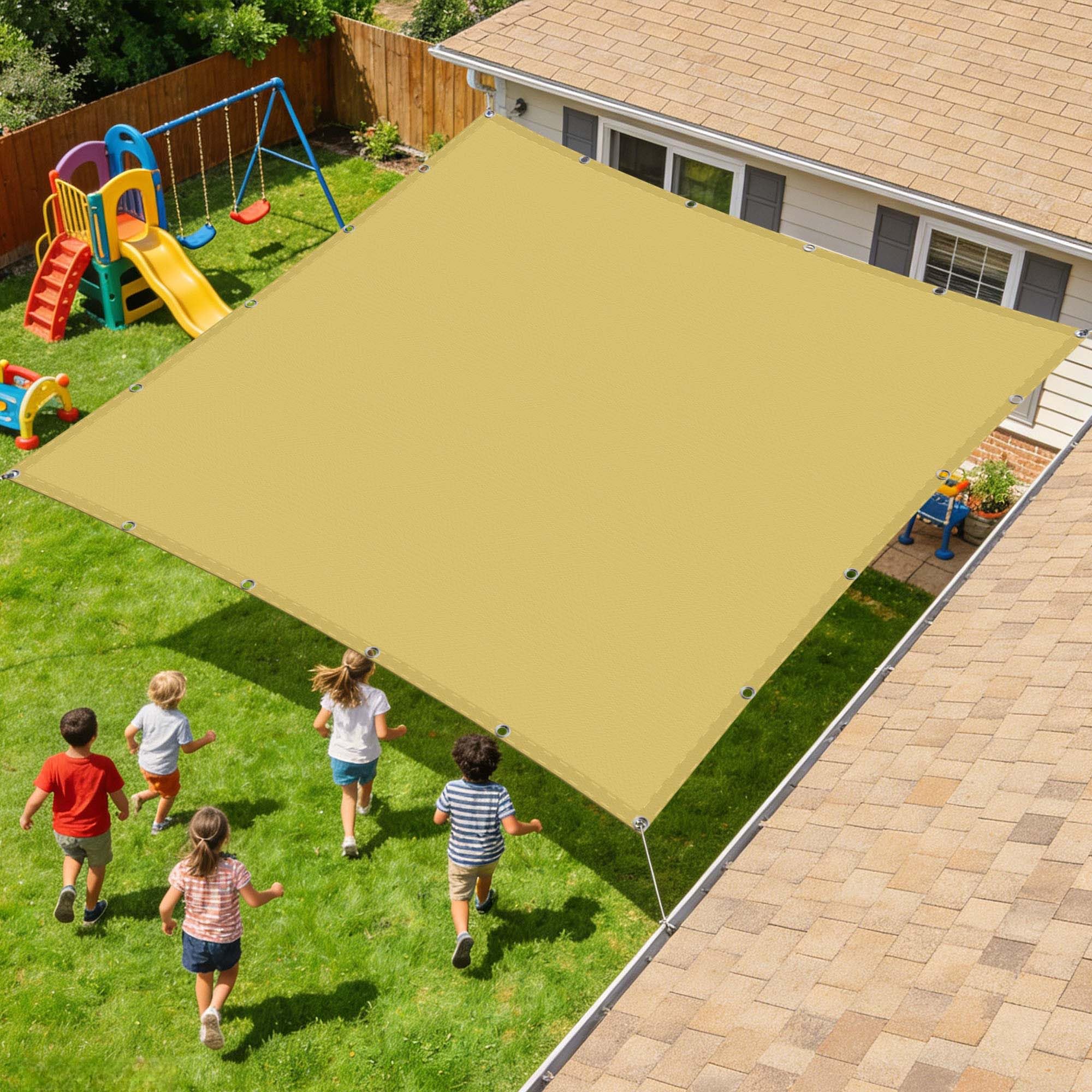 Toiles pour patio contre les rayons UV 240x320 cm jaune sable pour rafraîchir l'extérieur