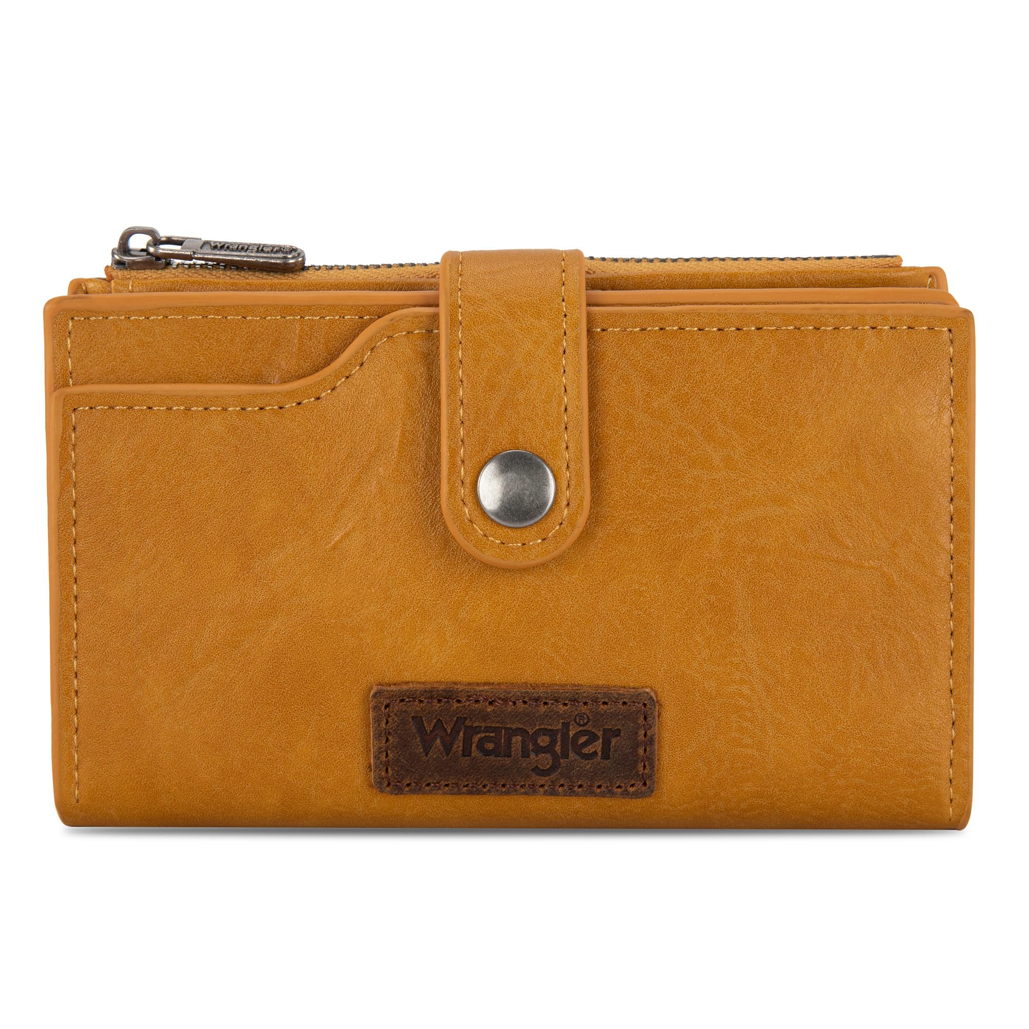 Wrangler Wallet for Women Bifold Card Holder with Zipper and ID Window