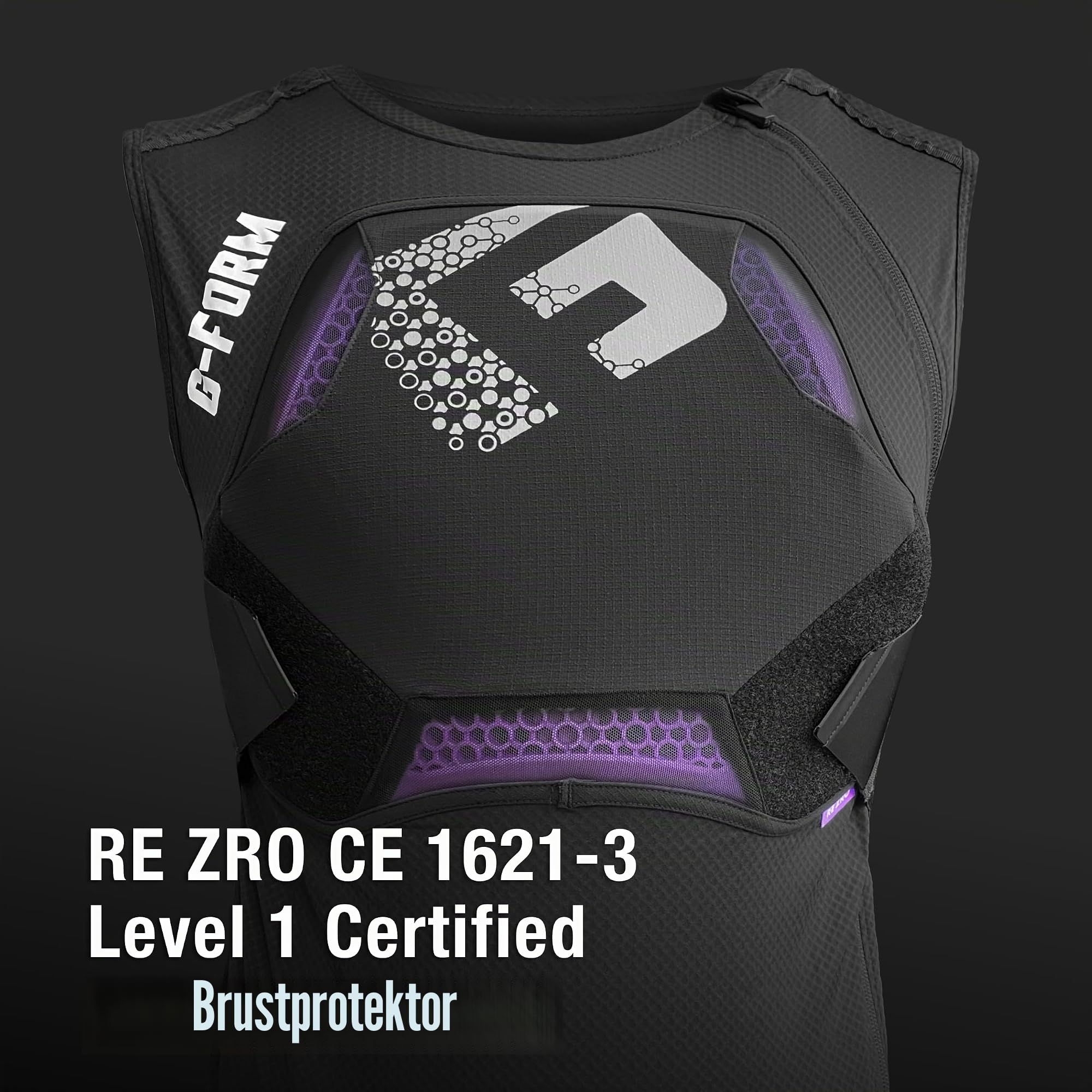 G-Form MX Spike Brust- und Rücken-Shirt – schützendes MTB & Moto gepolstertes Shirt – atmungsaktives & strapazierfähiges Fahrradshirt – Schwarz