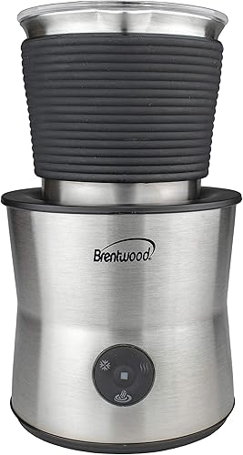 Miniatura 1 de Brentwood GA-402S Espumador de leche eléctrico inalámbrico, calentador y máquina de chocolate caliente, capacidad de 10.1 fl oz, acero inoxidable