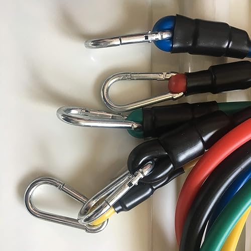 Miniatura 4 de Juego de bandas de resistencia (11 piezas), bandas de ejercicio con anclaje de puerta, asas, bolsa de transporte impermeable, correas de tobillo