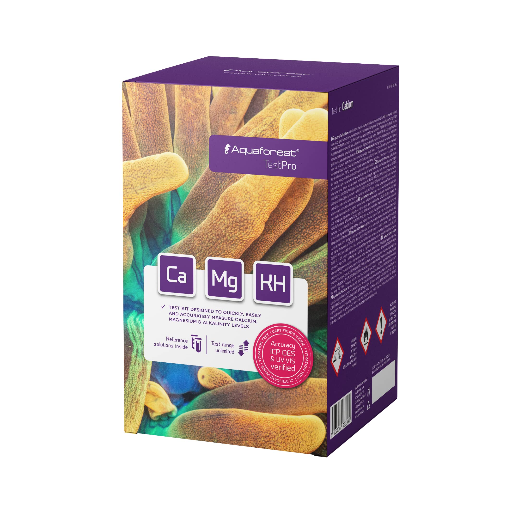 Aquaforest TestPro Pack (Ca KH Mg) | Professionelles Riffaquarium Wassertest-Set | Genaue Kalzium-, Alkalinitäts- und Magnesium-Tests | Salzwasser-Rifftank-Parameter-Überwachungsset