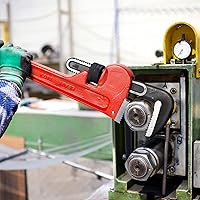 Vista 13 de Jetech 12-inch Heavy Duty Straight Pipe Wrench, Adjustable Aluminum Plumber with Floating Hook Jaw and I-Beam Handle, Red