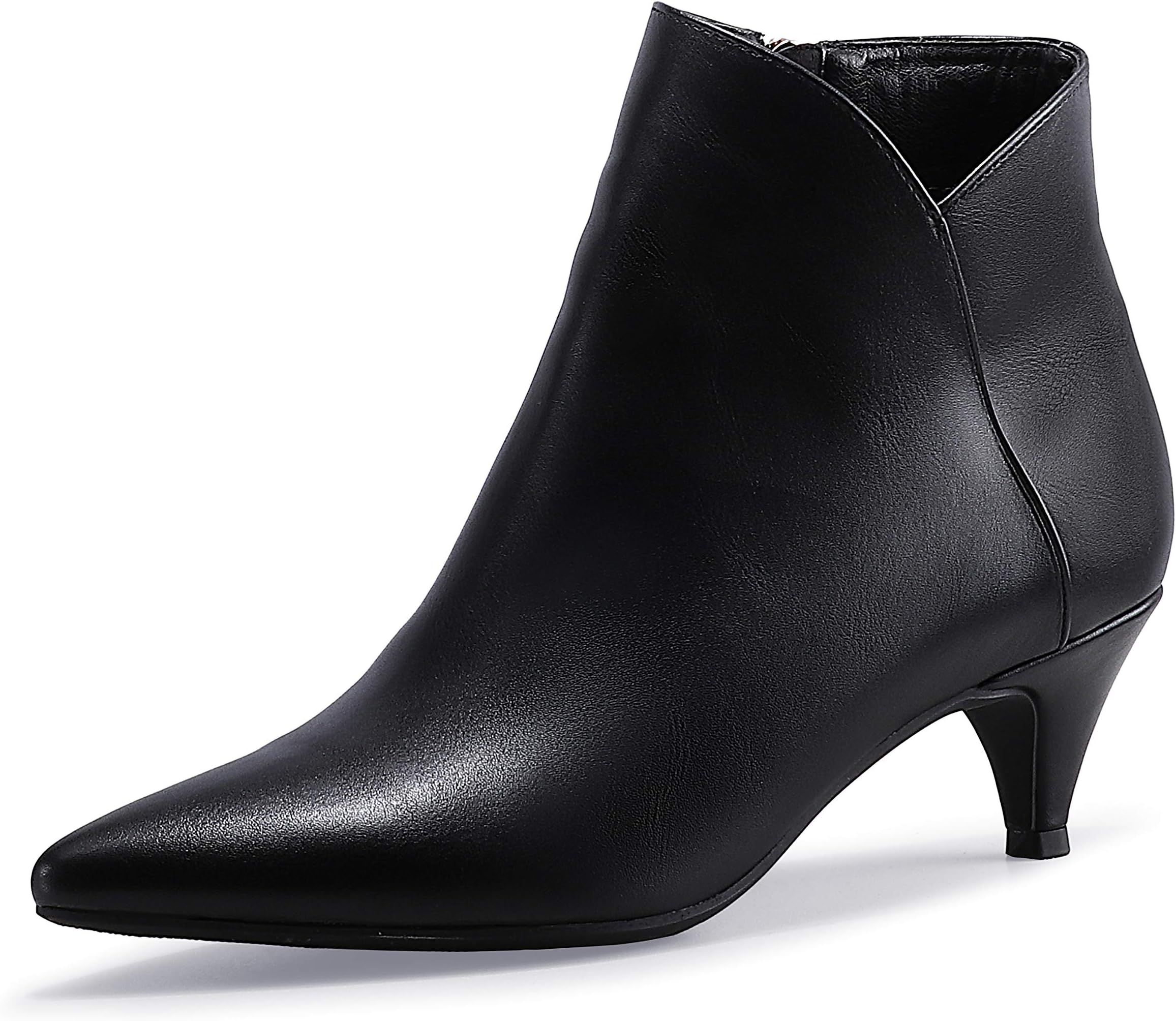 Women Booties Low Kitten Heel Ankle Boots Pointed Toe Short Boots Dress Sexy Shoes