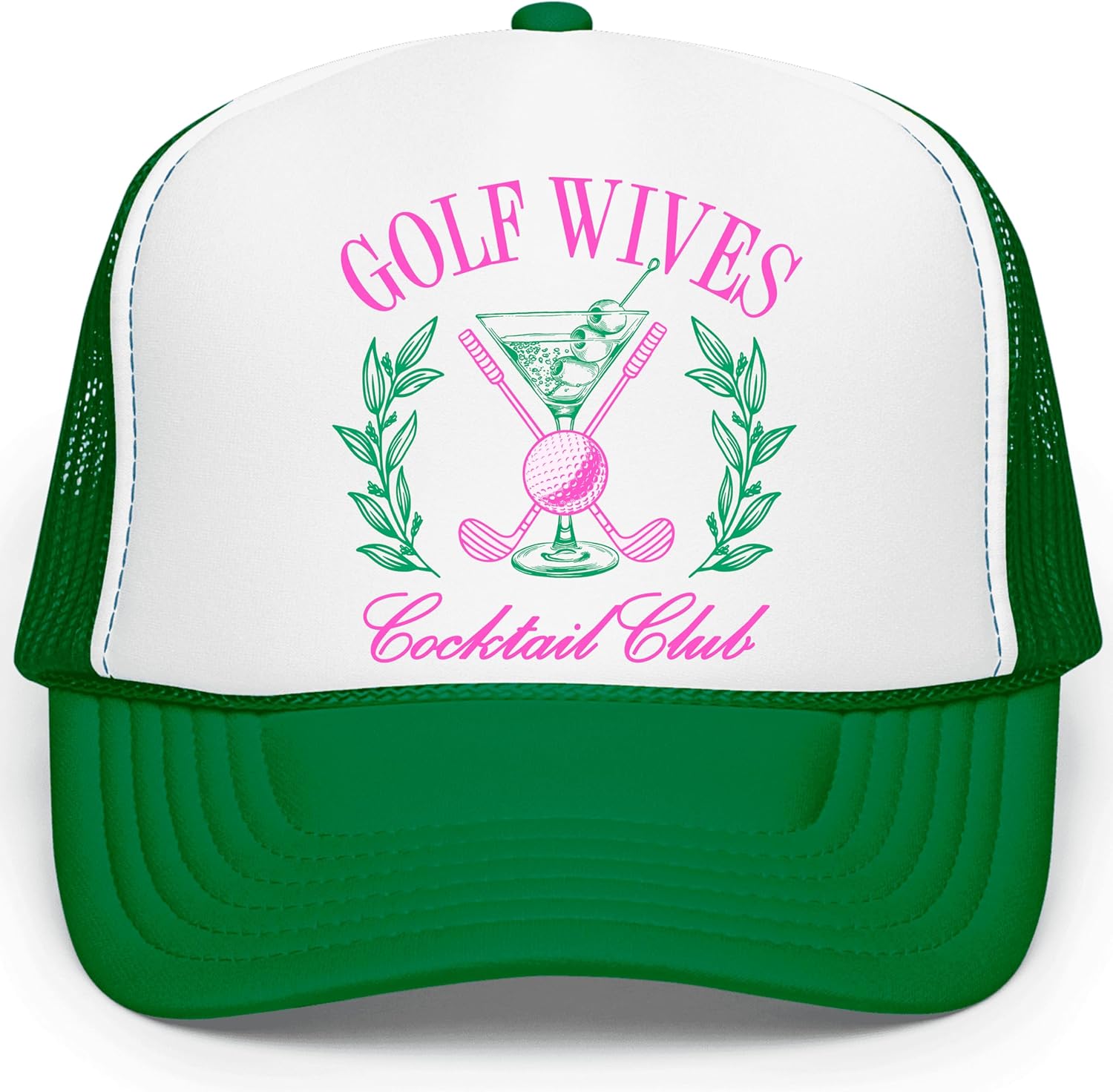Golf Wives Cocktail Club Funny Women's Classic 5 Panel Mesh Snap Back Trucker Hat