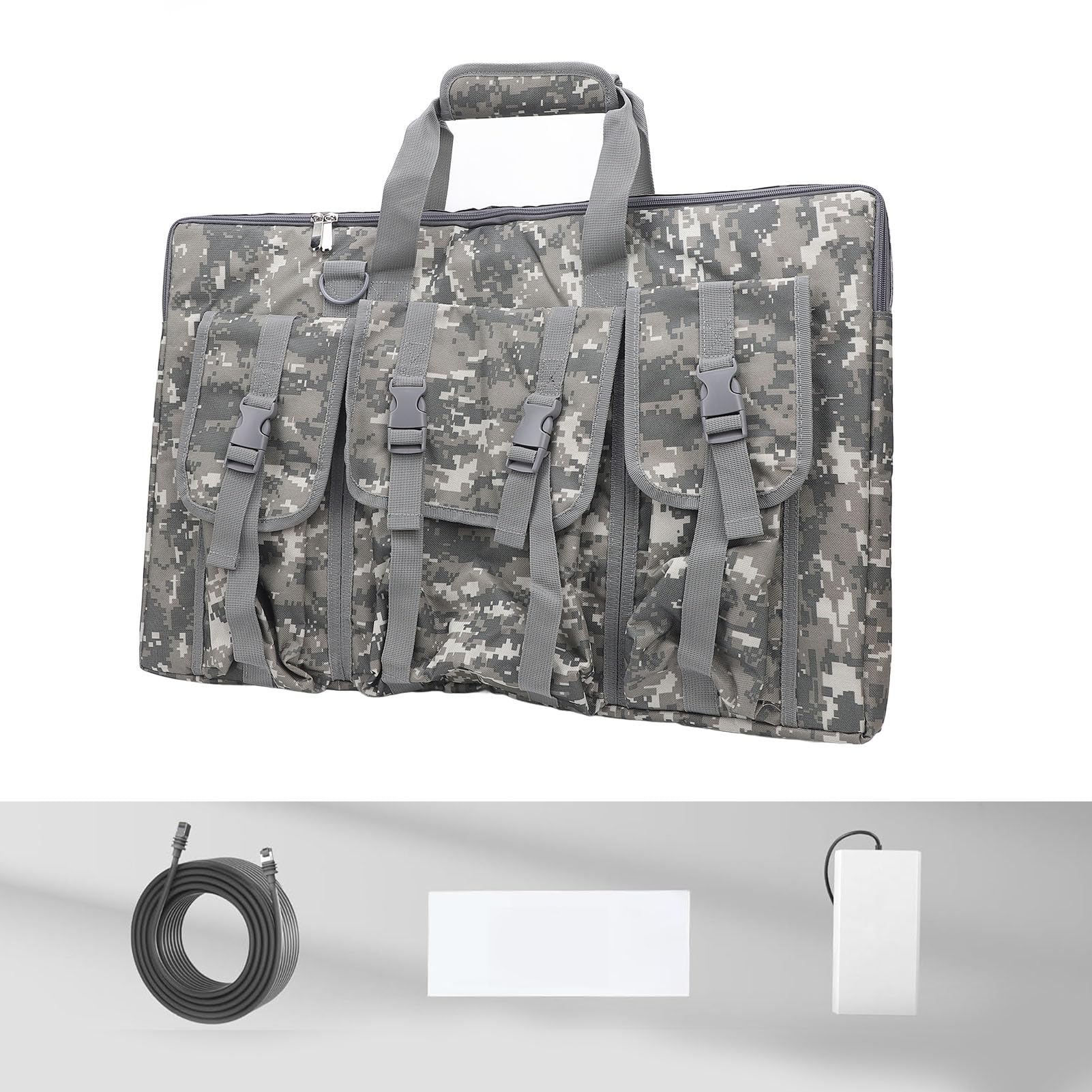 Asixxsix Borsa organizer per accessori elettronici, design 3 in 1: custodia antiurto, custodia impermeabile per cavi, organizer con tracolla regolabile per caricabatterie