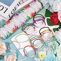 Vista 24 de LUYI Juego de 32 pulseras de joyería preppy para mujer, con cuentas de arcilla coloridas, juego de pulseras Heishi, apilables, pulseras elásticas