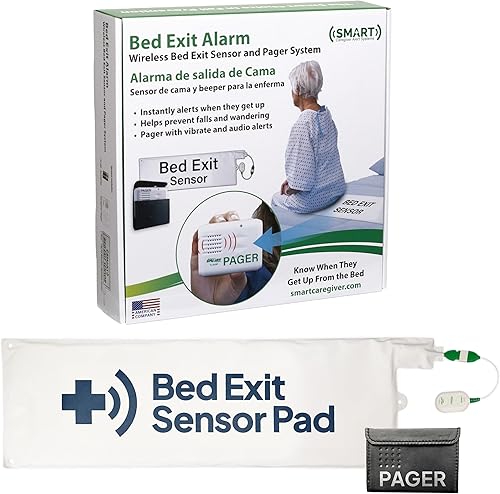 Alarma de salida de cama Smart Caregiver con buscapersonas inalámbrico - Prevención temprana de caídas para personas mayores y ancianos -