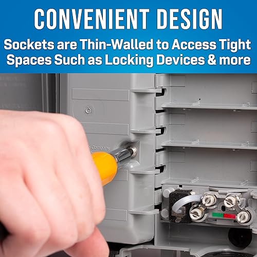 Miniatura 5 de Jonard Tools M-216CKIT, Kit de llaves hexagonales resistentes a los impactos con enchufes hexagonales de 7/16 pulgadas y 3/8 pulgadas, mango