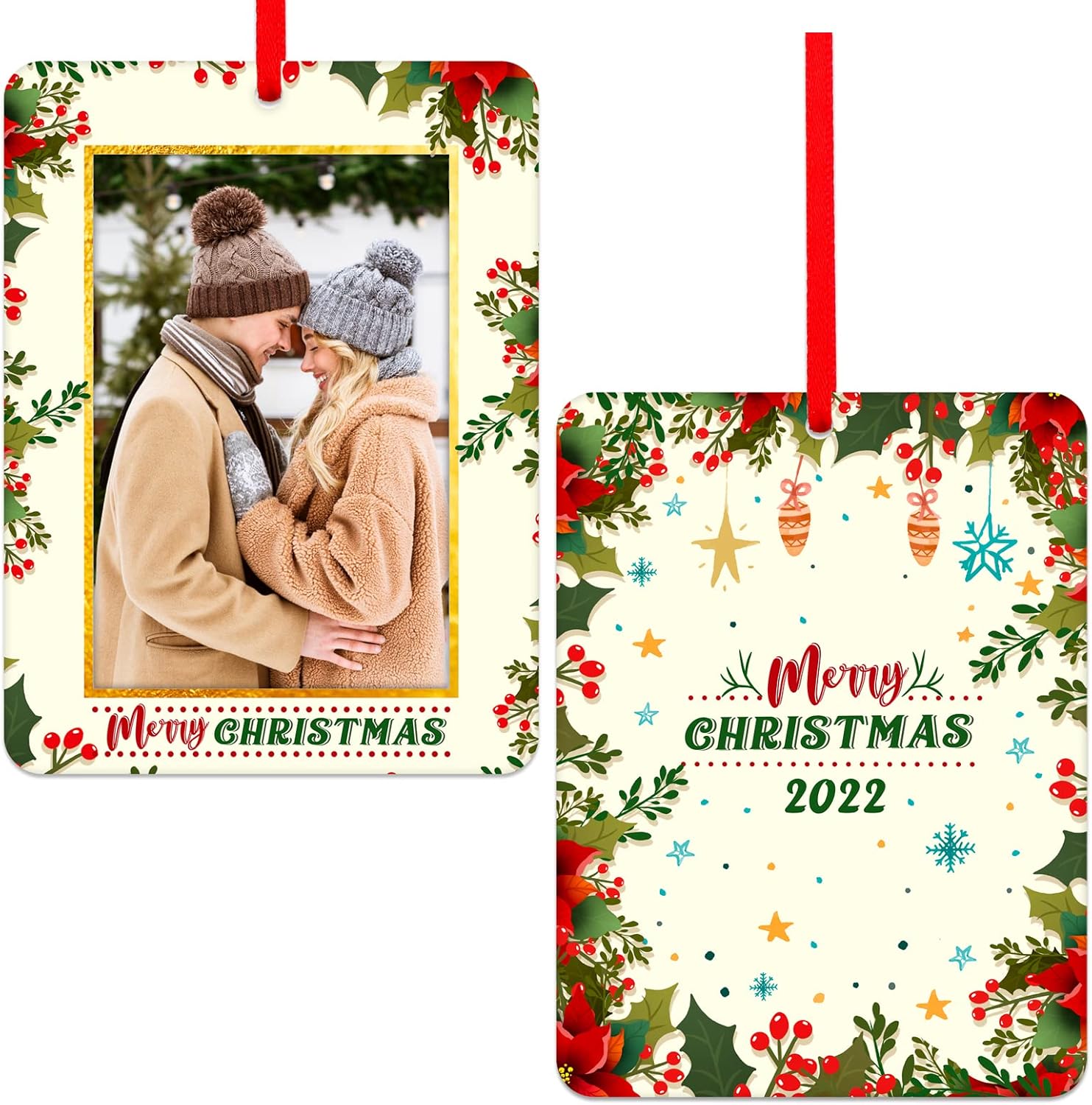 SICOHOME Christmas Picture Frame Ornament 2022 Personalized