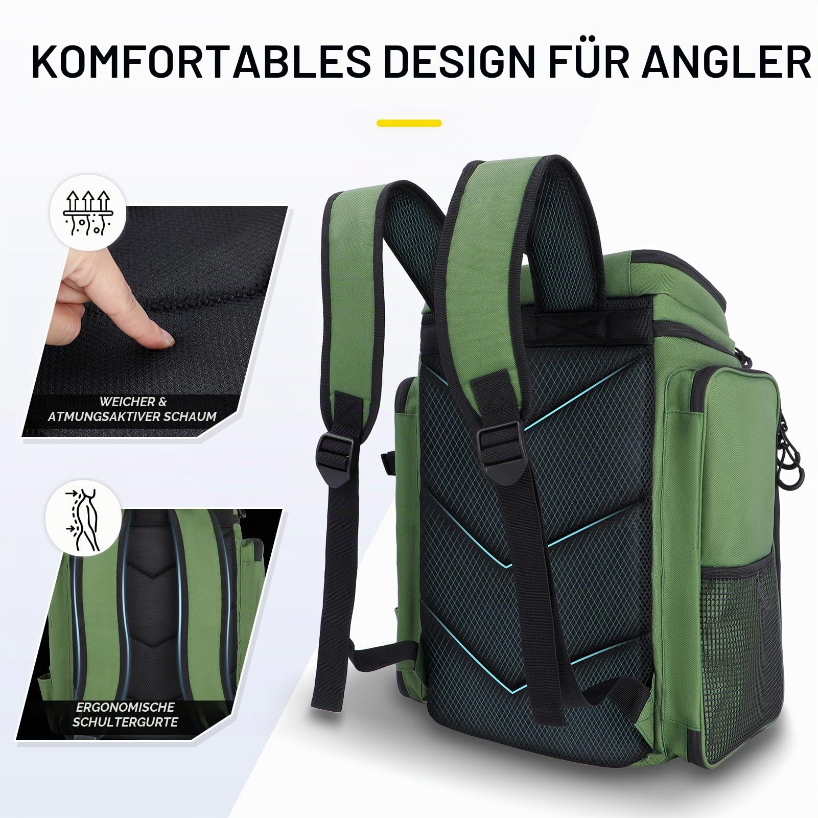 PLUSINNO Unisex Fishing Backpack With Tackle Boxes fishing backpack with tackle boxes