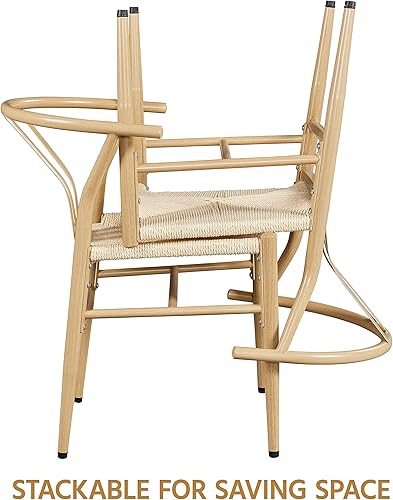 Miniatura 5 de Topeakmart Juego de 2 sillas de comedor de tejido de tejido moderno, marco de metal, silla de acento de tela, color madera Negro -,Negro (Full