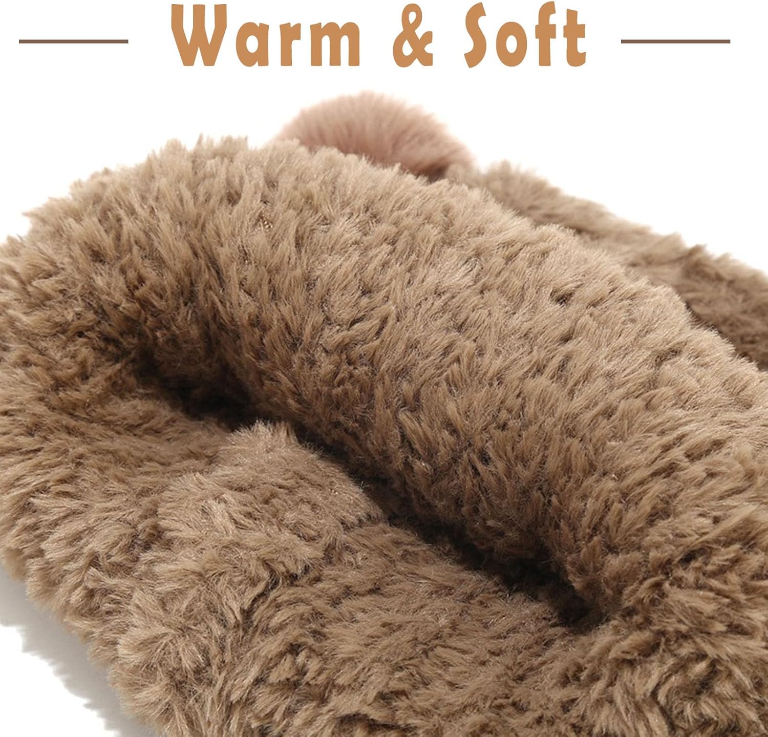 Cute Fuzzy Bear Ears Beanie Hat for Women Furry Beanie with Pom Pom Winter Warm Knitted Hat Bear Costume Accessories - Image 4