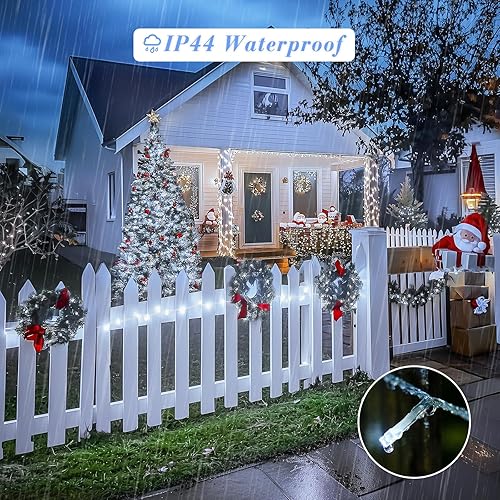 Miniatura 105 de JMEXSUSS Tira de luces de Navidad multicolor de 163 pies con 500 luces LED para exteriores, resistente al agua, alambre transparente, luces Varios