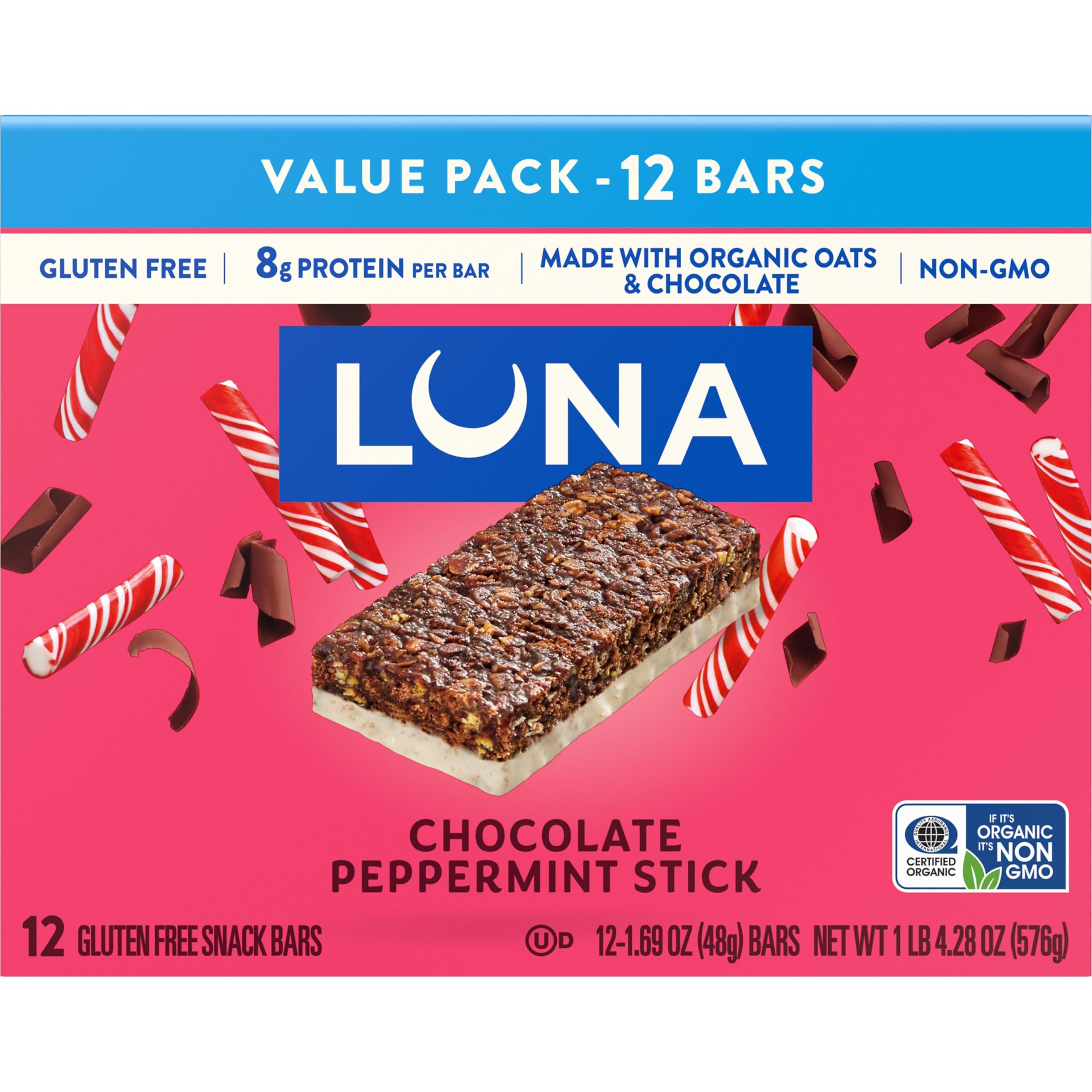 LUNA Bar Chocolate Peppermint Stick, Gluten Free Snack Bars, 12ct — Amazon image 11