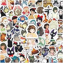 100pcs Cartoon Anime Hayao Miyazaki Stickers Laptop Studio Ghibli Anime Waterproof Vinyl Stickers Kindle Water Bottle Phone Hard Hat Skateboard Scrapbooking Gift for Kids Teens Adults