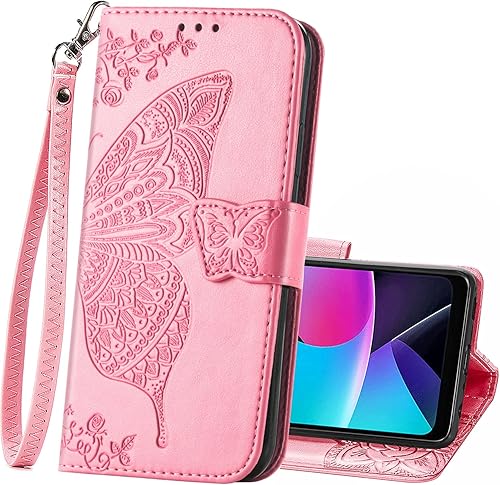 Miniatura 7 de Funda protectora para Moto G Stylus 4G 2023, de piel sintética, con correa para la muñeca, ranuras para tarjetas, bolsillo en relieve, diseño de