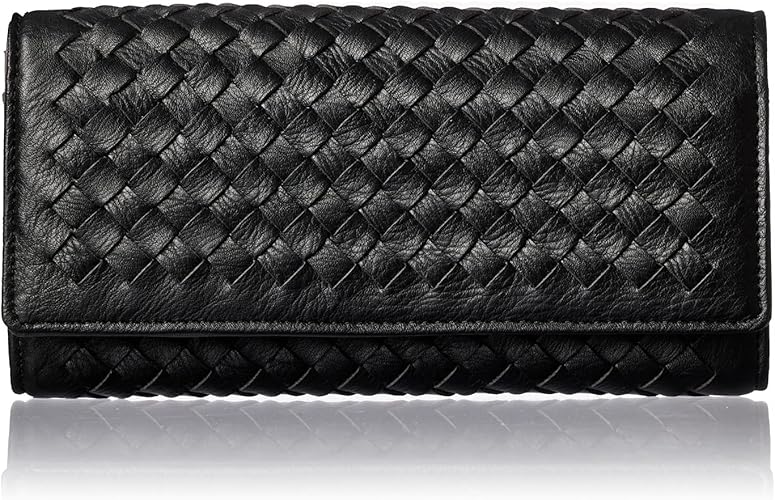 Amazon Anan 掲載商品 レディース 長財布 メッシュ かぶせ 人気 大容量 多機能 レシート ホック 見やすいカードケース 使いやすい 限定色black 財布