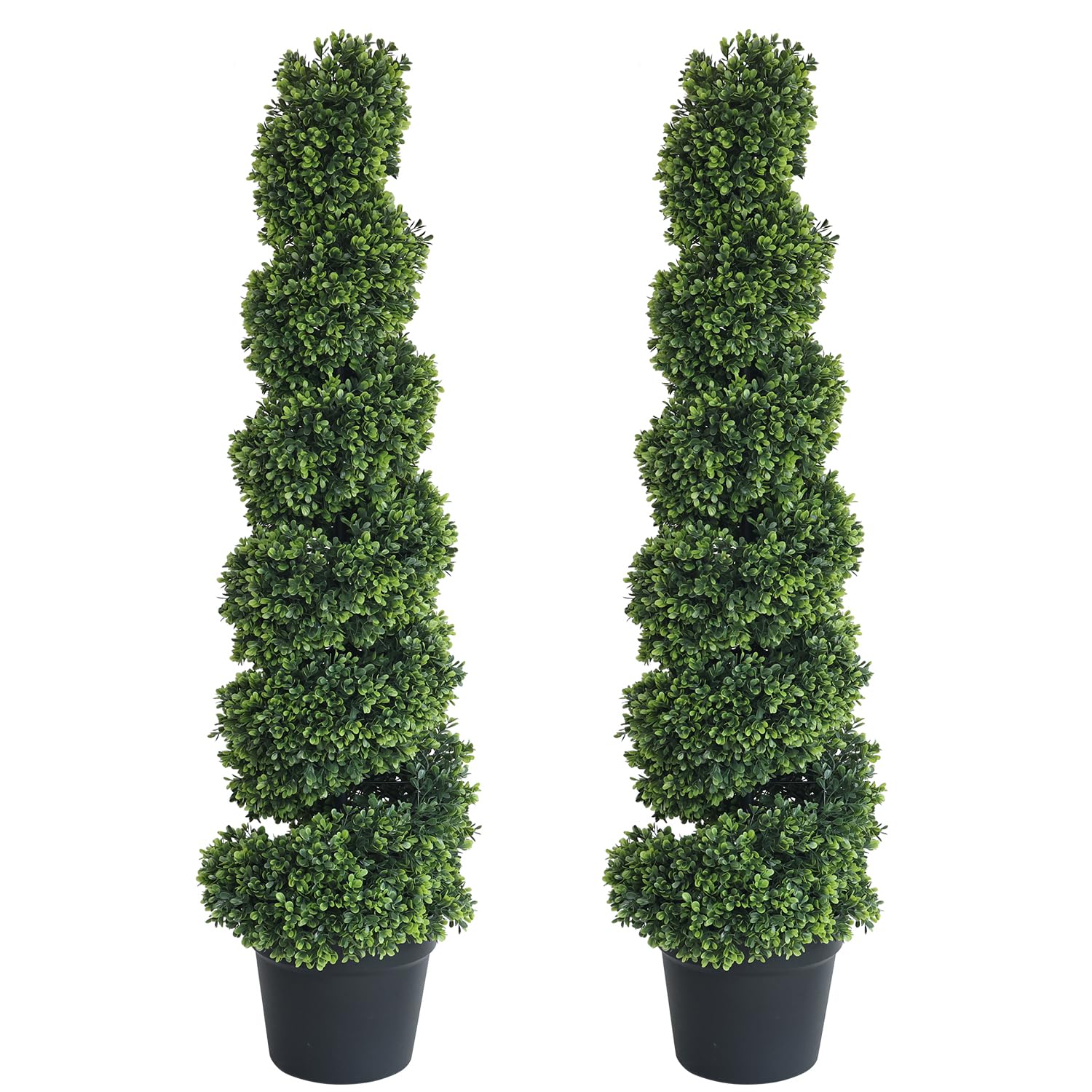 Photo 1 of Lifelike 4ft Artificial Boxwood High Density Spiral Topiary Tree Indoor&Outdoor use for Home?Garden?Door Porch Decor 2pack