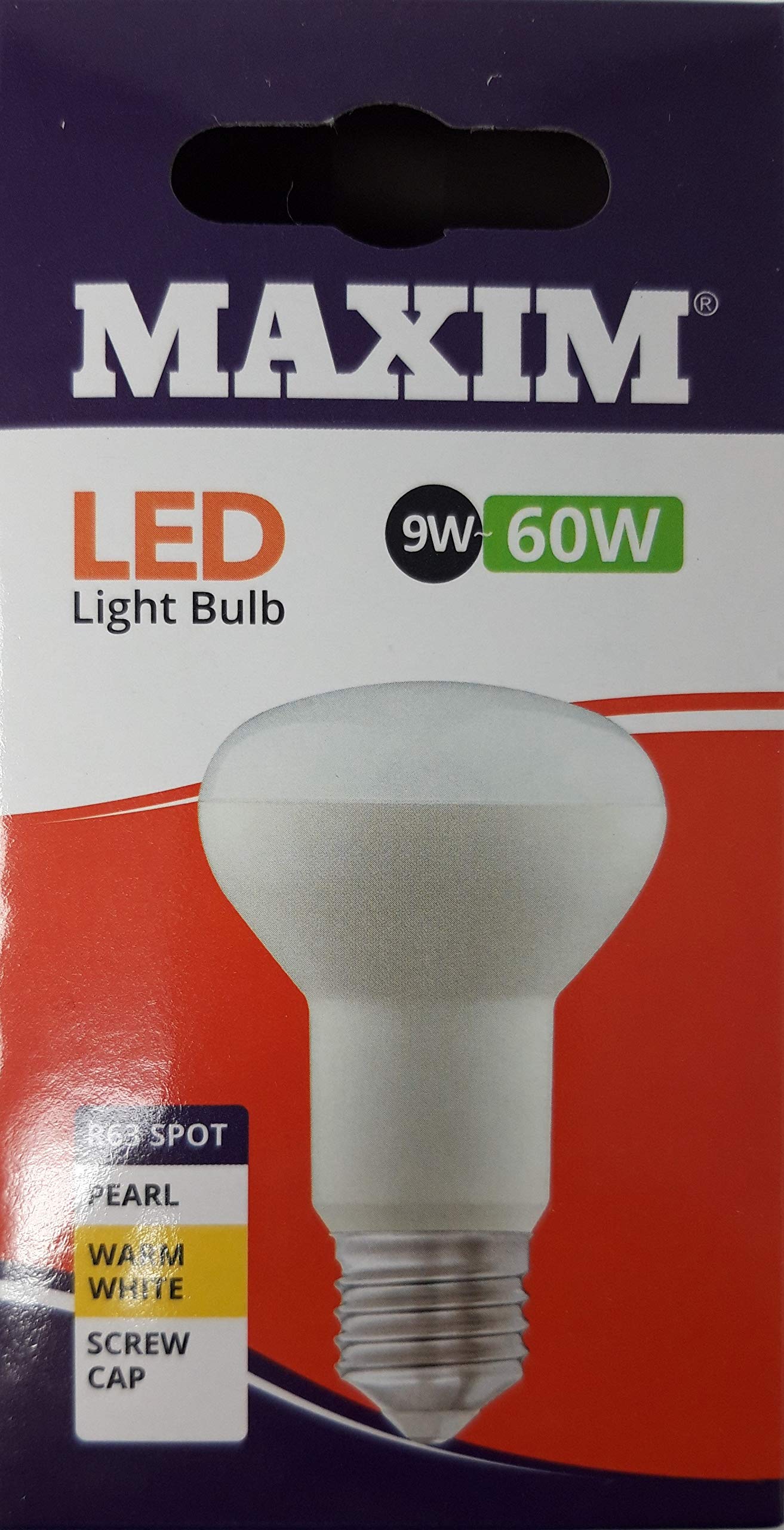 Maxim 9w/60w LED R63 Spot Light Bulb ES E27 Screw in Warm White Packs of 2/4/10 (Pack of 2)