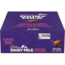 Cadbury DAIRY MILK fruit&nuts milk chocolate bars 38g 24 pack