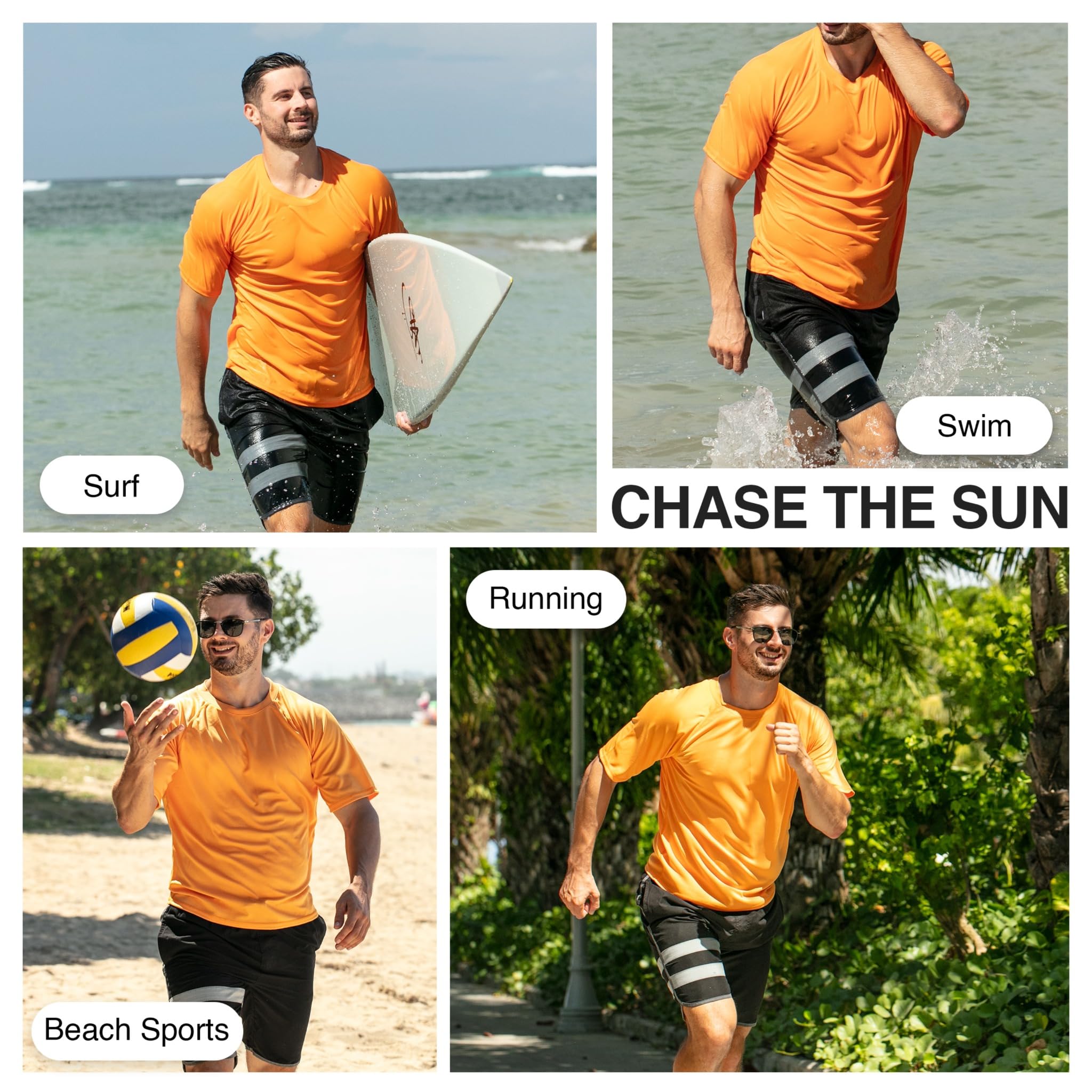 Kanu Surf Men's Solid Rashguard UPF 50+ Swim Shirt