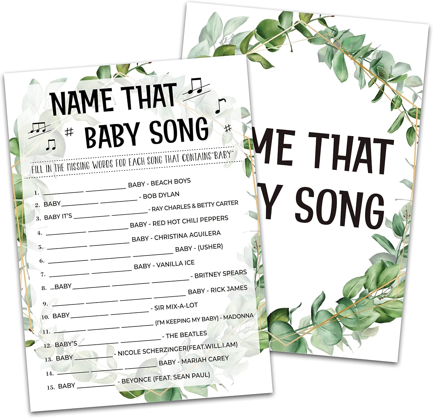 Baby Shower Game Cards, Find Who Dad or Mom Game, Tropical Jungle Theme Party Games, Set of 30 (Green007)