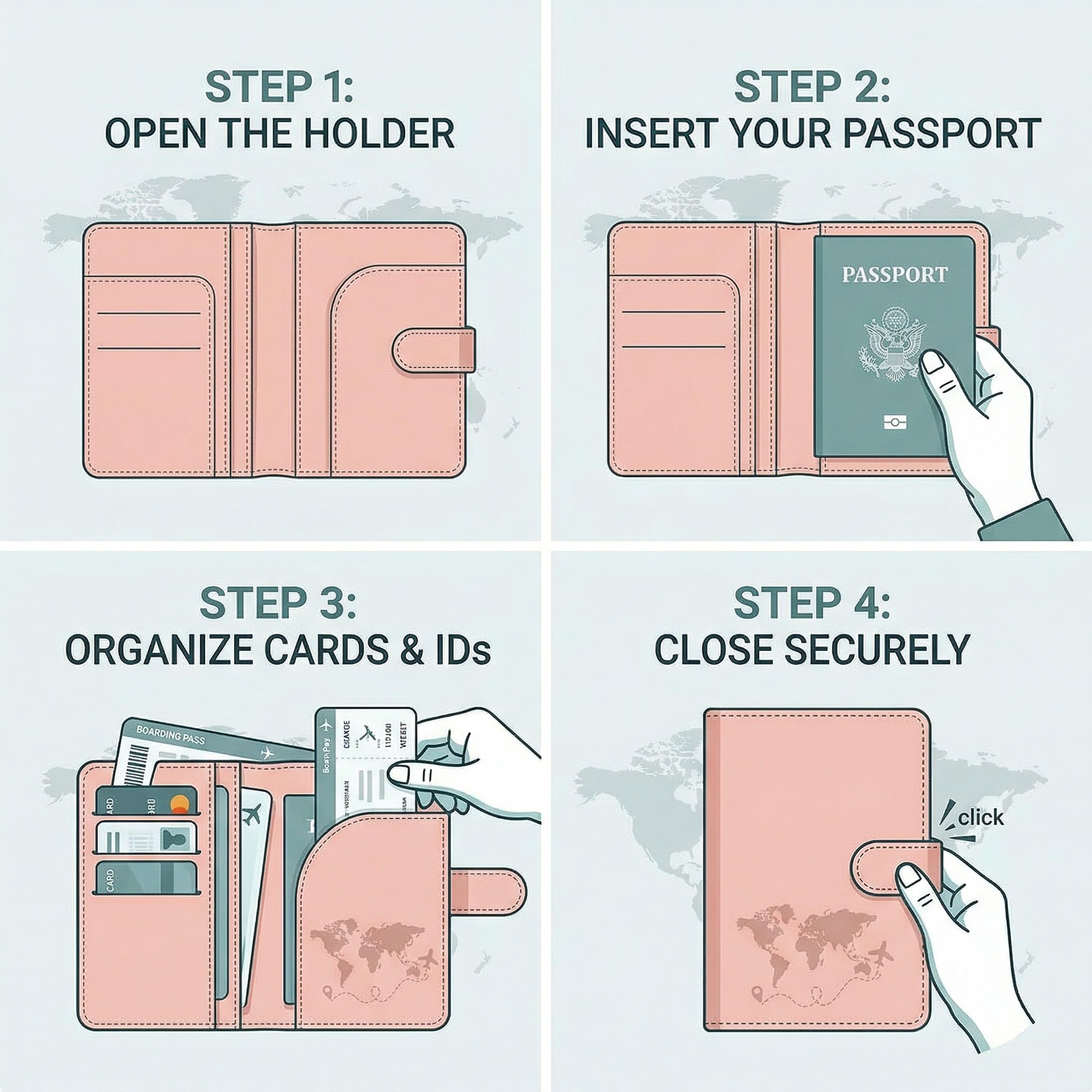 2 Pezzi Porta Passaporto, Rosa e Azzurro Custodia, Viaggio per Carte di Credito, Carta d'Identità e Documenti di Viaggio, Cover Passaporto Italiano Accessori da Viaggio/Regalo per Viaggiatori