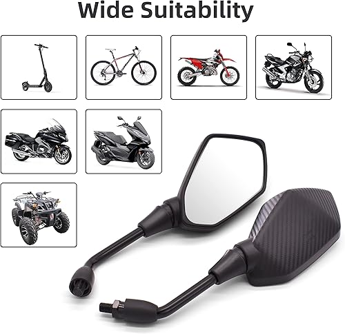 Miniatura 2 de Espejos laterales universales de motocicleta 2022 espejo retrovisor convexo para manillares cuatrimoto motos de nieve ciclomotor crucero