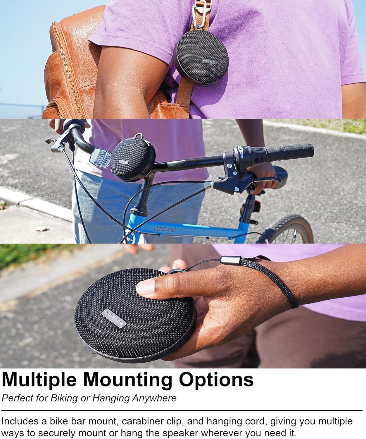 Rockville K-GO 16 Watt Waterproof Portable Karaoke Bluetooth Speaker + Wireless Microphone with Voice Changing Effects, 24hr Battery + Bar Mount Clamp + Carabiner Clip + Hanging String