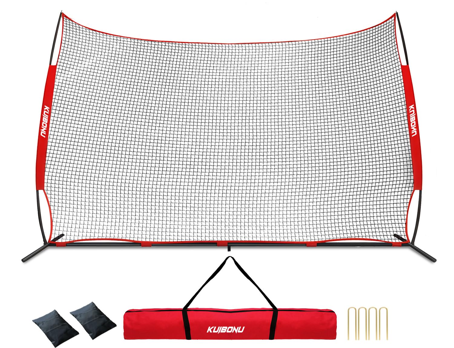 20x10 Foot Barricade Backstop Net, Basketball Barrier Net with Sturdy Steel Frame and Heavy-Duty Netting, Perfect for Lacrosse Baseball Soccer Basketball (Used)