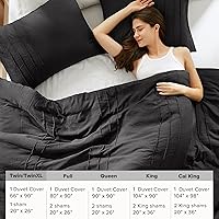 Vista 6 de Comfort Spaces Juego de funda de edredón tamaño individual negro – 2 piezas funda de edredón con pliegues Pintuck para todas las estaciones, ligera
